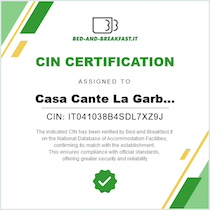 CIN certificate, La Garbatina, B&B Monte Porzio